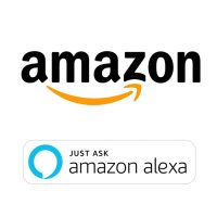 Amazon logo and just ask Alexa badge Amazon logo and just ask Alexa badge