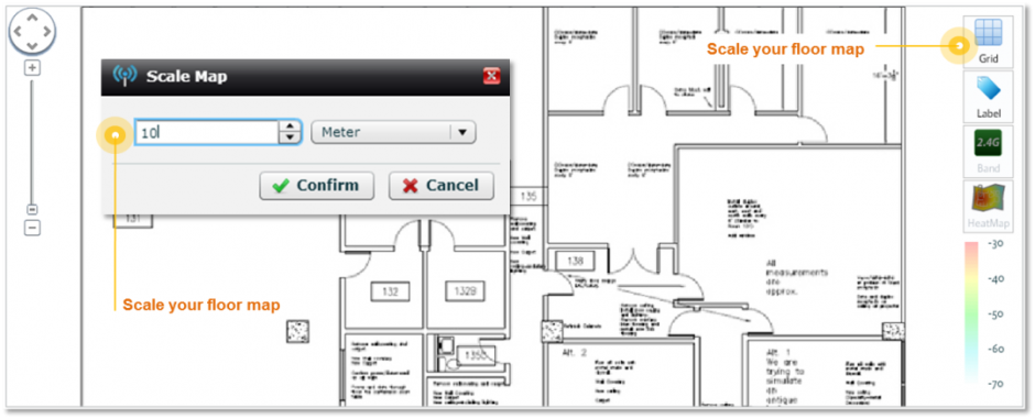 Scale floor map